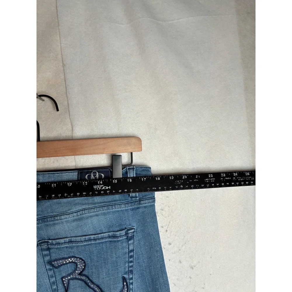 Rock & Republic Kasandra Bootcut Jeans Rhinestone Logo Medium Wash‎ Womens 16M
